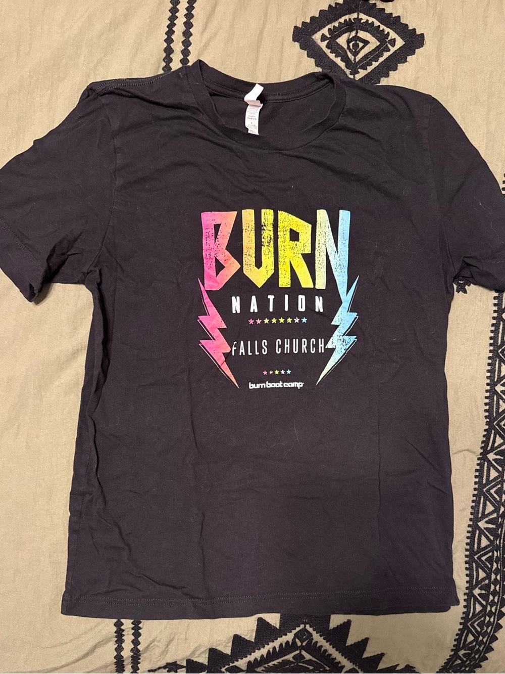 Burn Nation Black Short Sleeve Graphic Tee - Multicolor Logo
